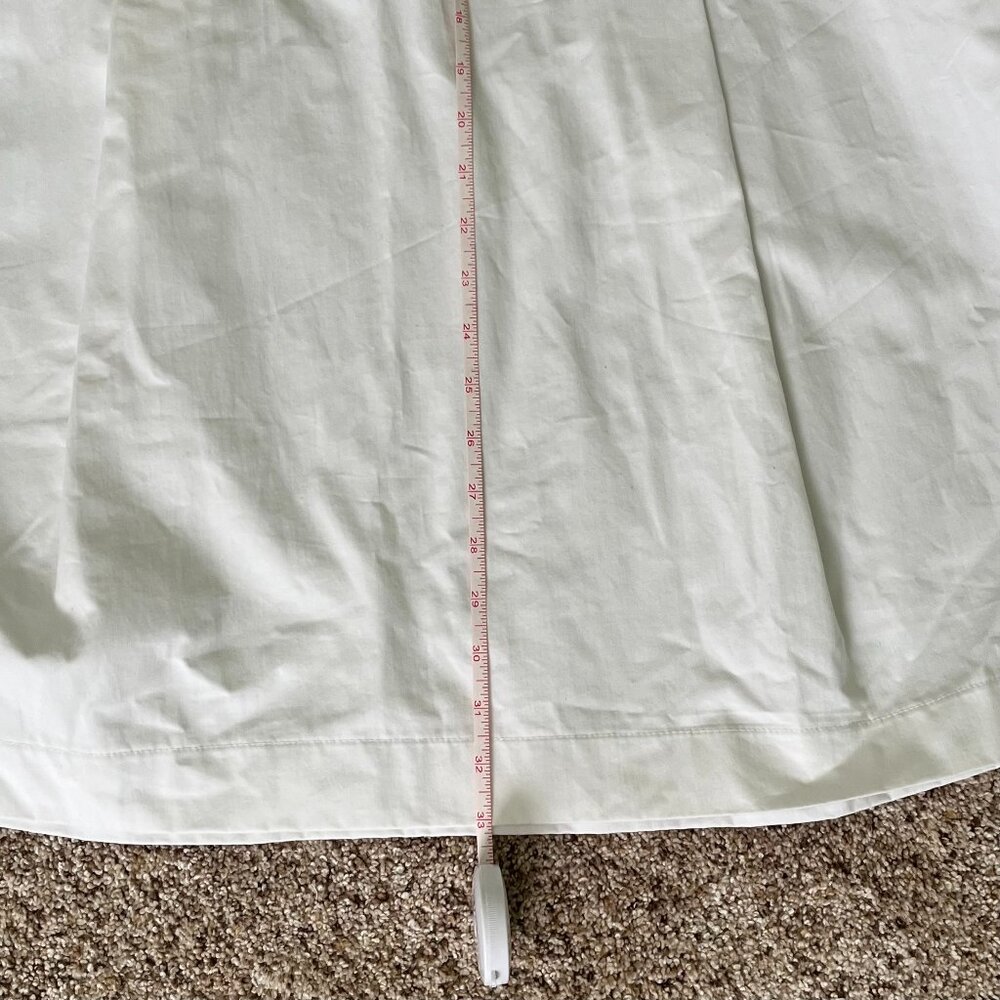 Zara White Pleated Midi Skirt - Size Large - Organic Cotton - Minimalist Chic - Picture 9 of 11